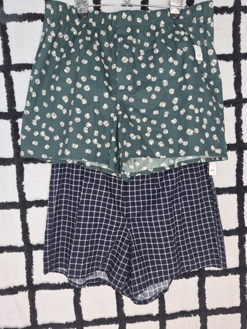 NWT 2 Pairs GAP L Men's Boxers Boxer Shorts Dice Plaid Prints
